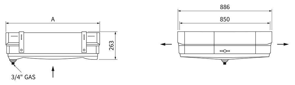 Чертеж воздухоохладителей серии FHD с размерами